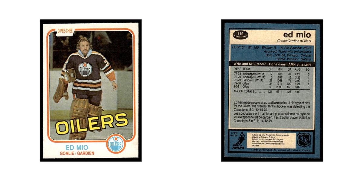 Eddie Mio 1981 O-Pee-Chee #119 Edmonton Oilers Hockey Card EX