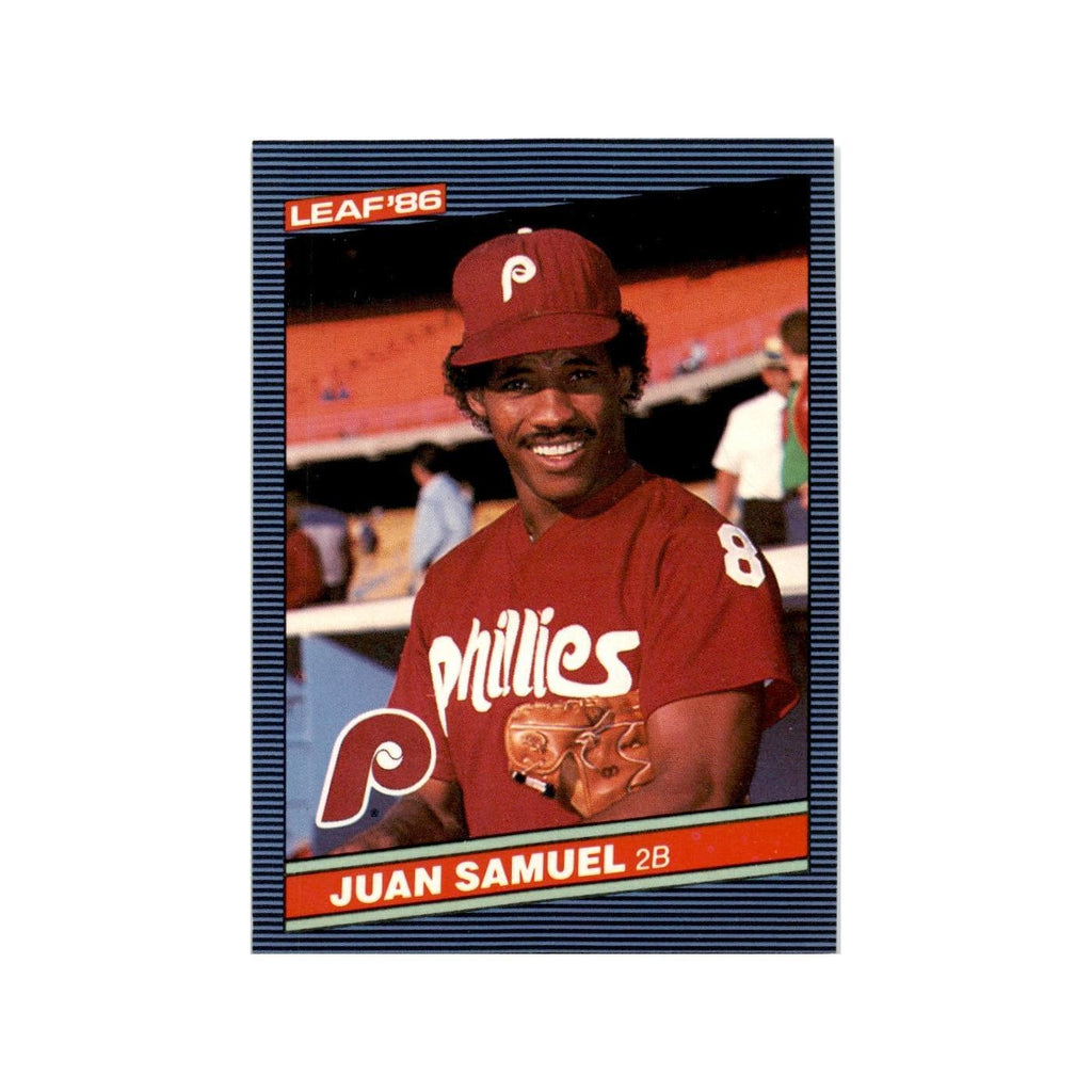 Juan Samuel 1986 Leaf #196 Philadelphia Phillies Baseball Card NM