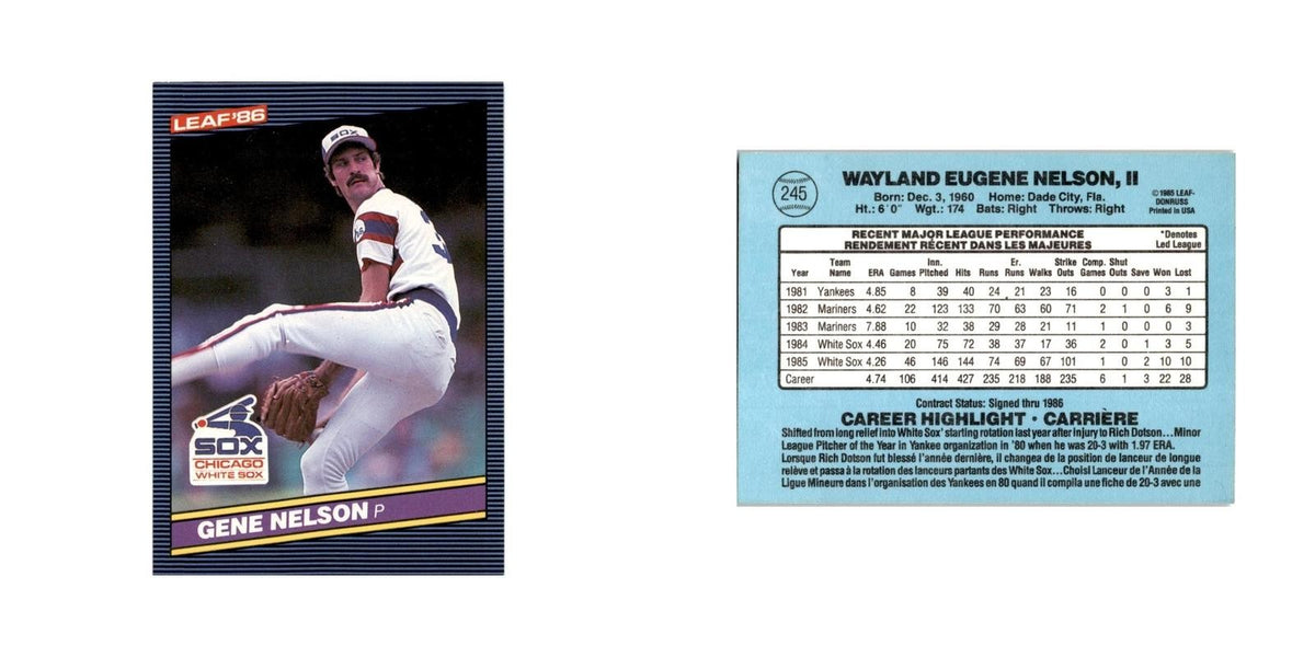 Gene Nelson 1986 Leaf #245 Chicago White Sox Baseball Card NM