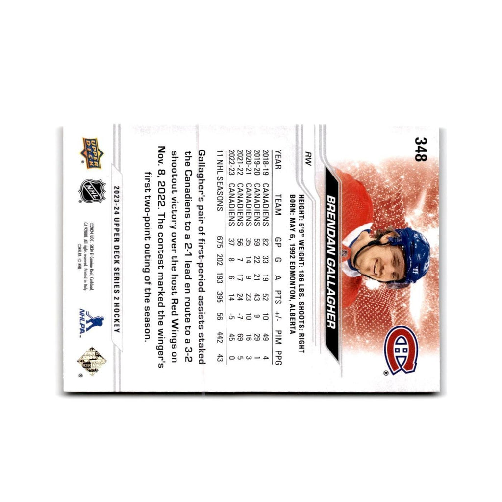 2023 Upper Deck Brendan Gallagher Montreal Canadiens #348