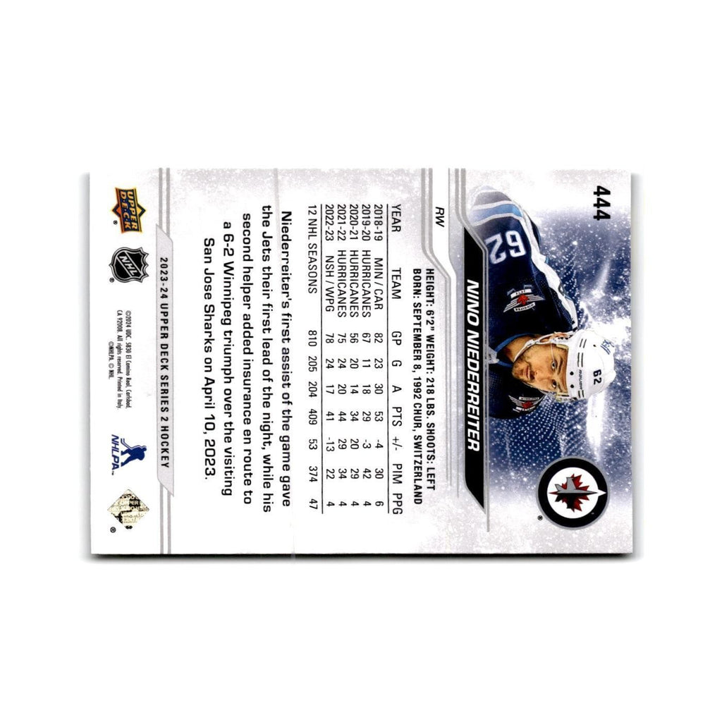 2023 Upper Deck Nino Niederreiter Winnipeg Jets #444