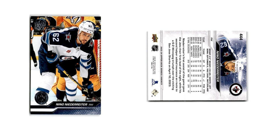 2023 Upper Deck Nino Niederreiter Winnipeg Jets #444