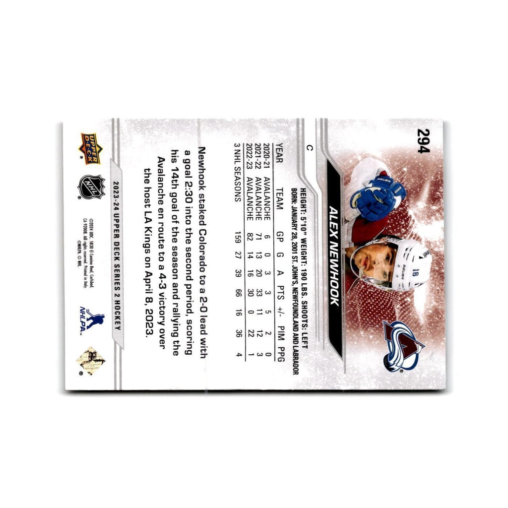 2023 Upper Deck Alex Newhook Colorado Avalanche #294