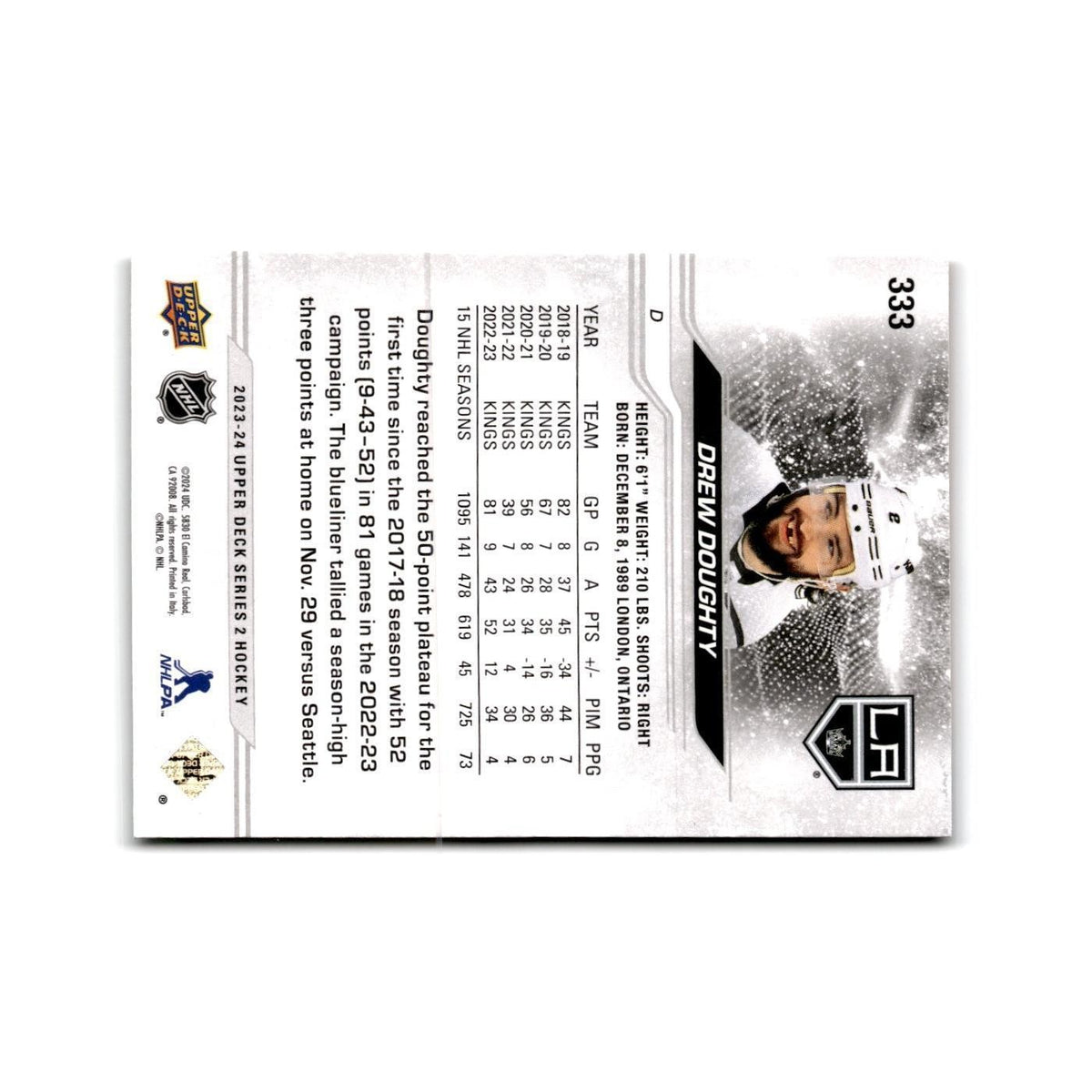 2023 Upper Deck Drew Doughty Los Angeles Kings #333