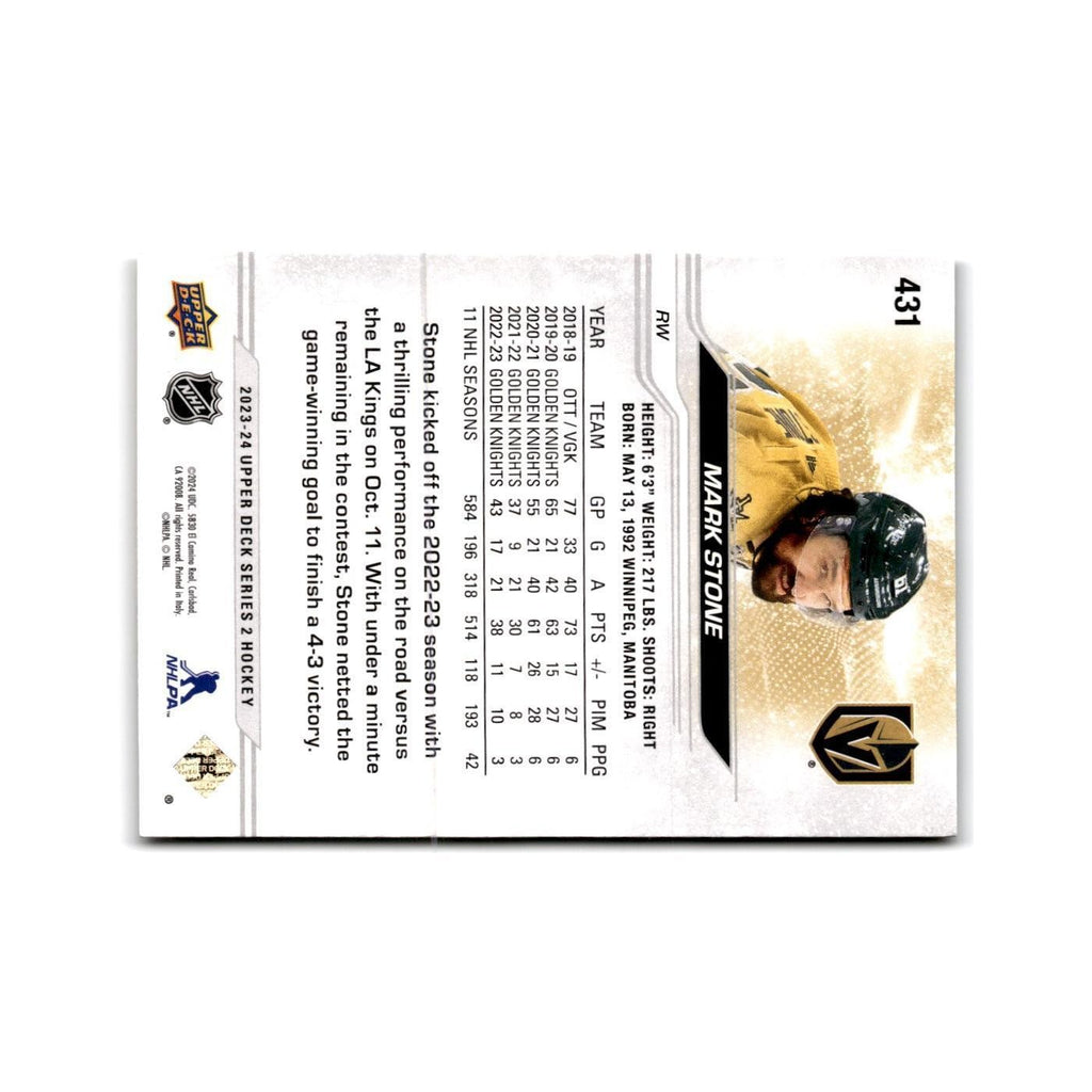 2023 Upper Deck Mark Stone Vegas Golden Knights #431