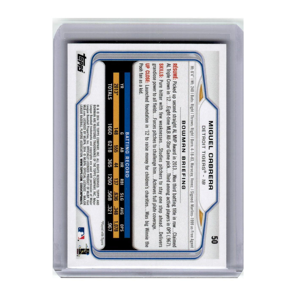 2014 Bowman Miguel Cabrera Tigers #50