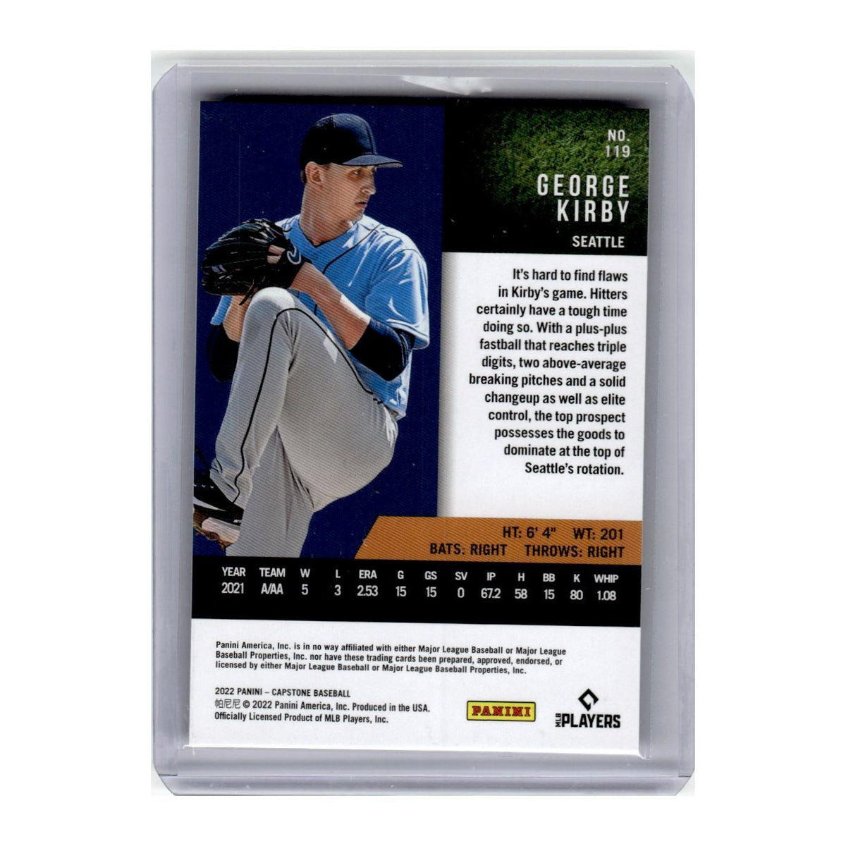 2022 Panini Capstone George Kirby RC Mariners #119