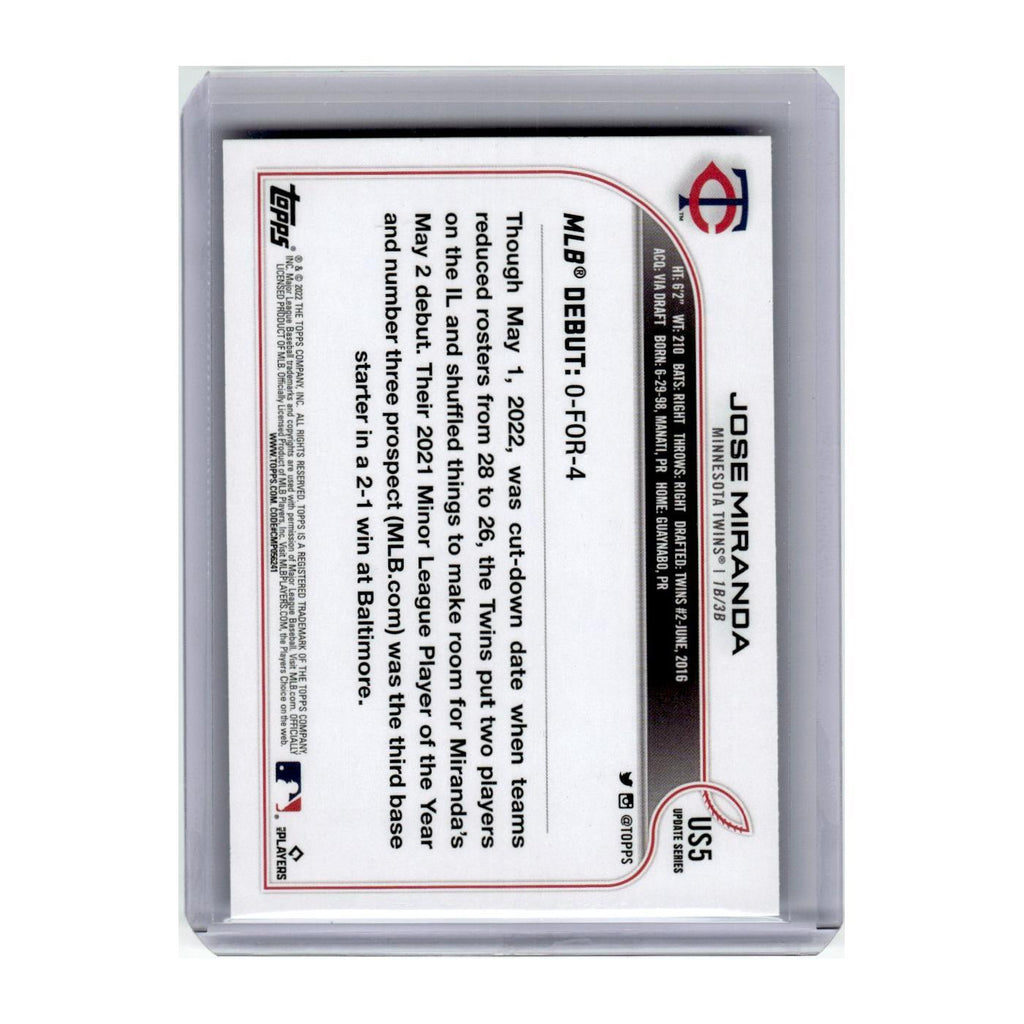 2022 Topps Update Jose Miranda Twins #US5