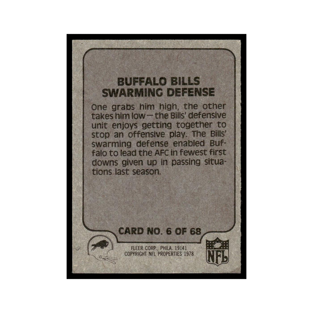 1978 Fleer Team Action Buffalo Bills Swarming Defense #6