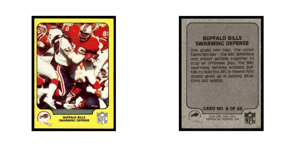 1978 Fleer Team Action Buffalo Bills Swarming Defense #6