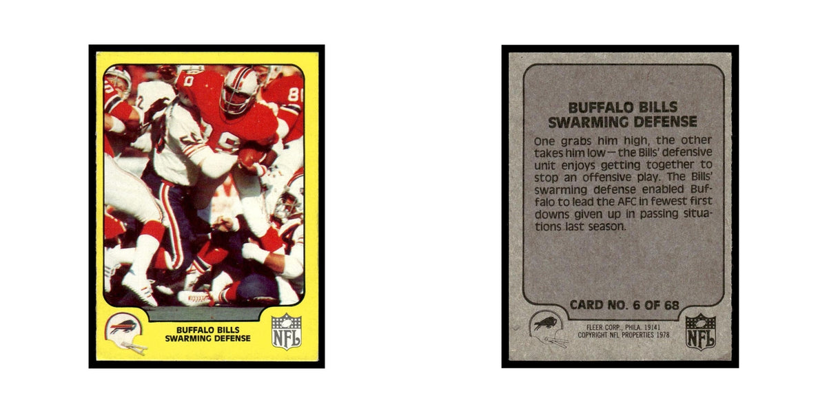 1978 Fleer Team Action Buffalo Bills Swarming Defense #6