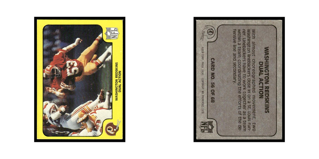 1978 Fleer Team Action Washington Redskins Dual Action #56