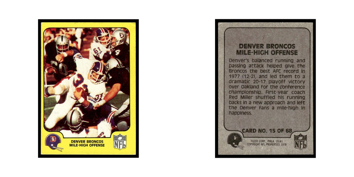1978 Fleer Team Action Denver Broncos Mile High Offense #15