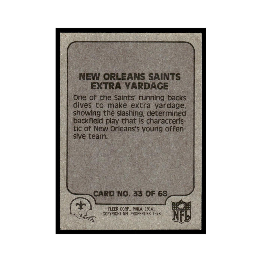 1978 Fleer Team Action New Orleans Saints Extra Yardage #33