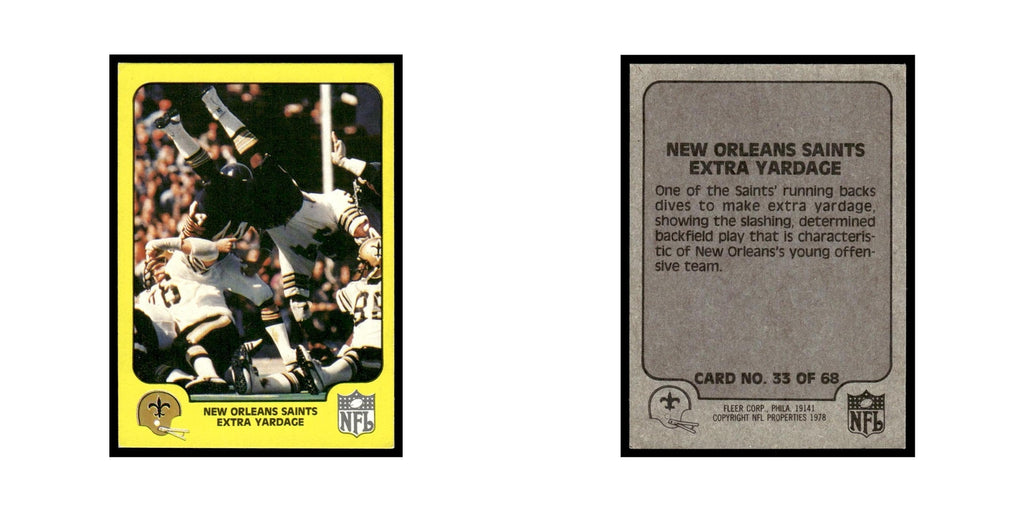 1978 Fleer Team Action New Orleans Saints Extra Yardage #33