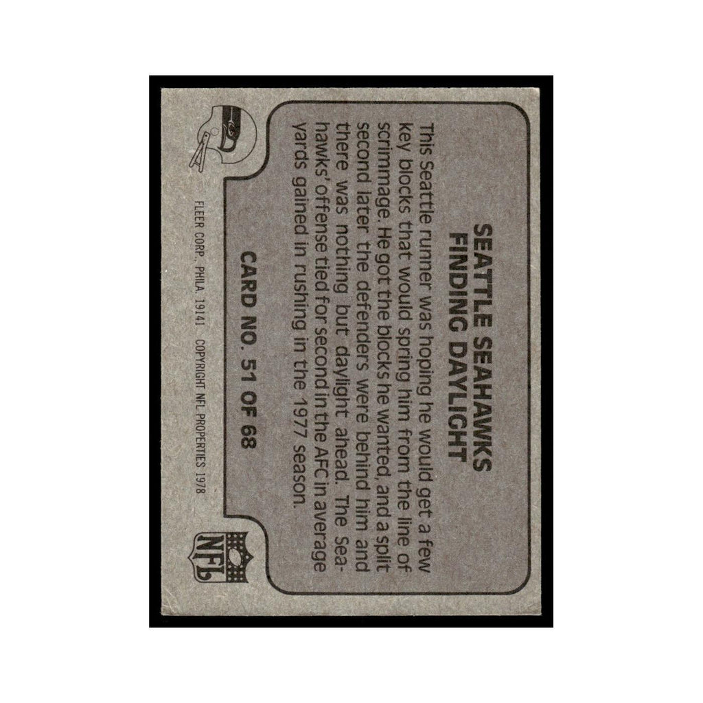 1978 Fleer Team Action Seattle Seahawks Finding Daylight #51