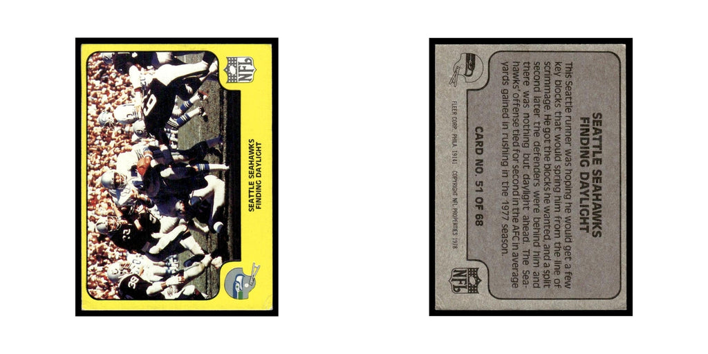 1978 Fleer Team Action Seattle Seahawks Finding Daylight #51