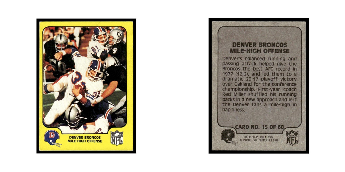 1978 Fleer Team Action Denver Broncos Mile High Offense #15