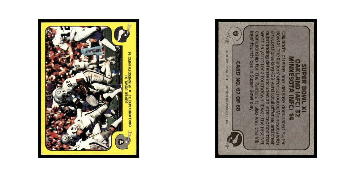 1978 Fleer Team Action Super Bowl XI #67