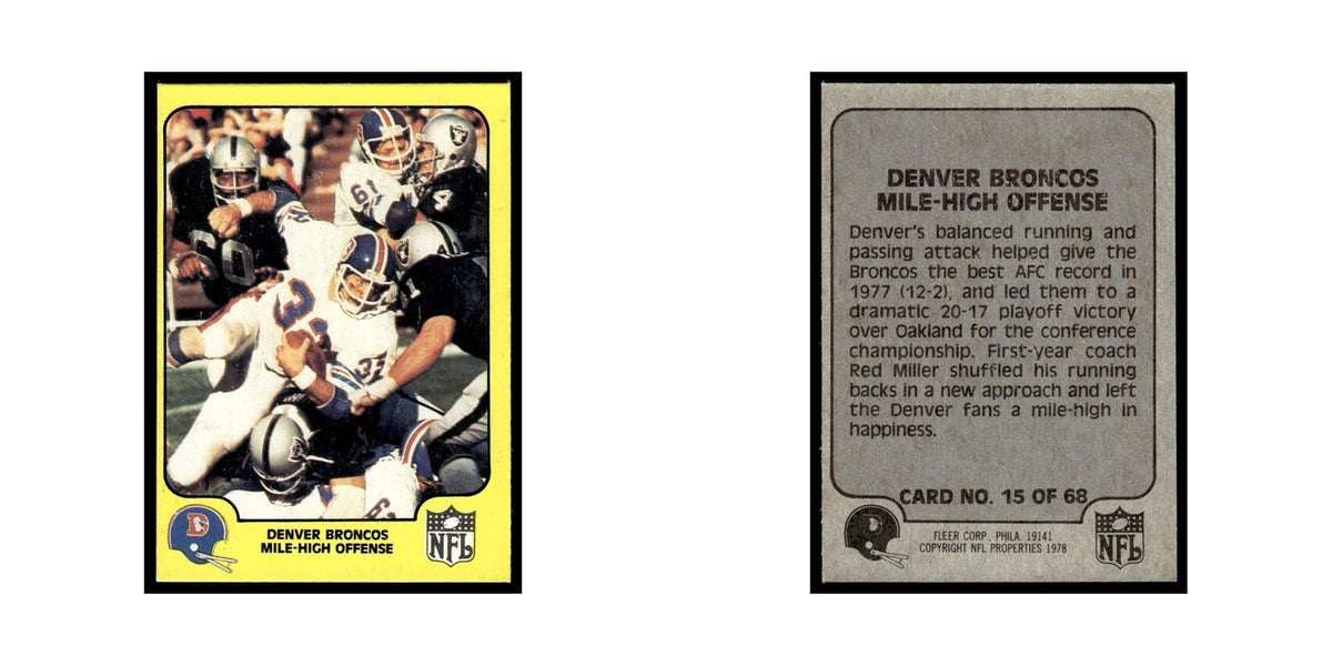 1978 Fleer Team Action Denver Broncos Mile High Offense #15