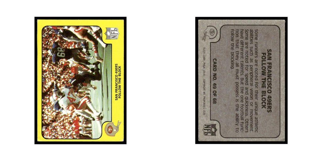 1978 Fleer Team Action San Francisco 49ers Follow the Block #49
