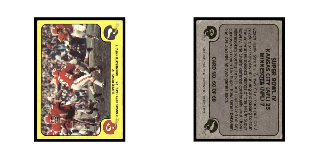 1978 Fleer Team Action Super Bowl IV #60