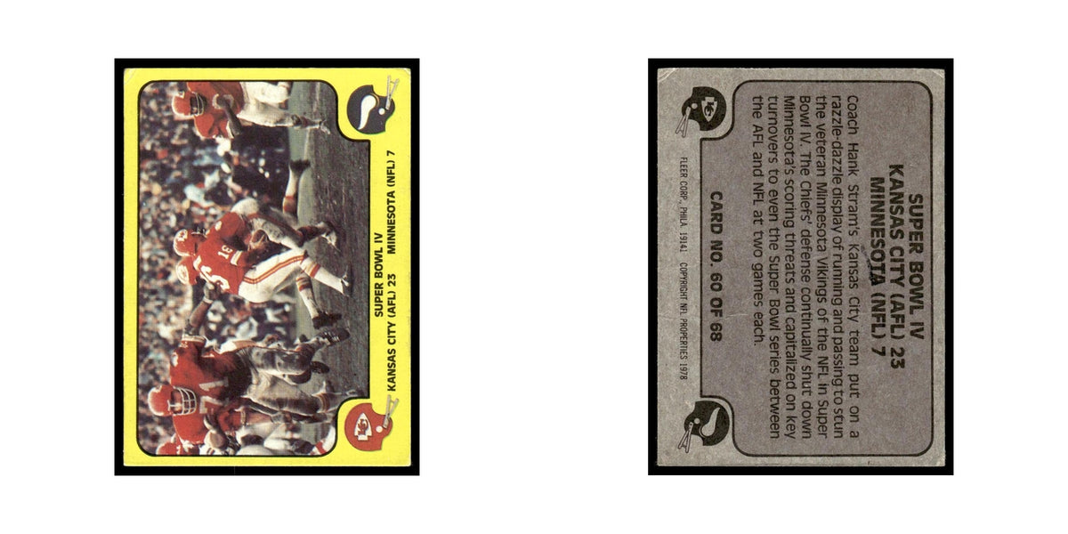 1978 Fleer Team Action Super Bowl IV #60