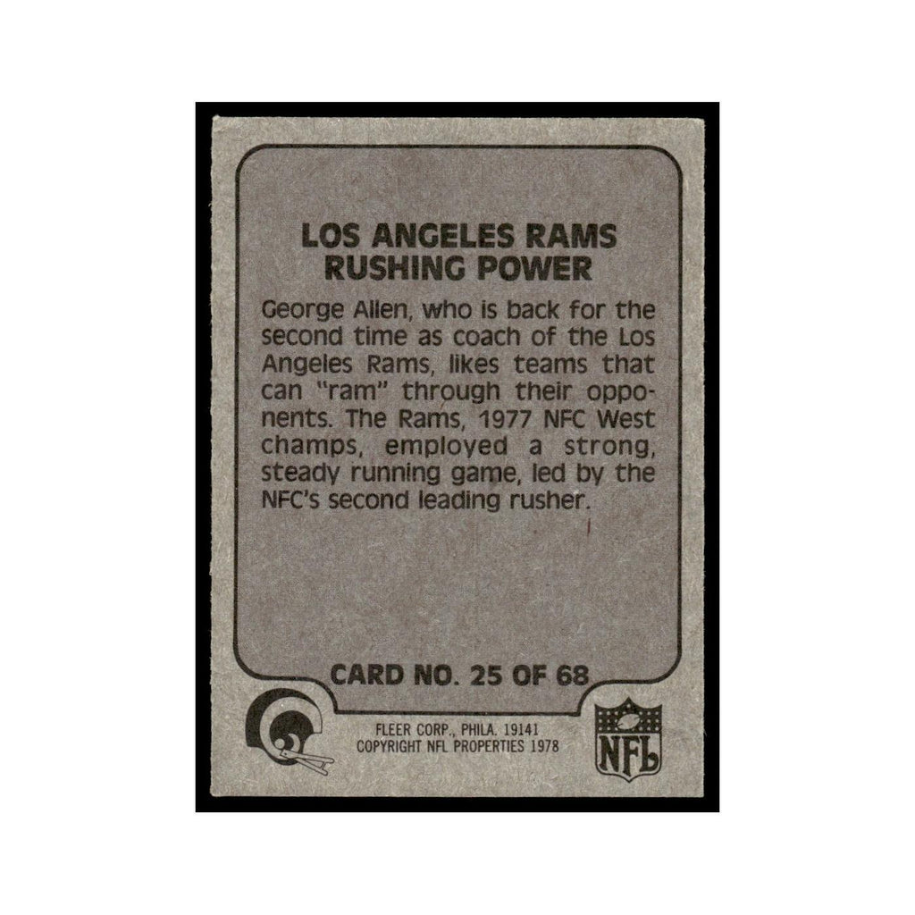 1978 Fleer Team Action Los Angeles Rams Rushing Power #25