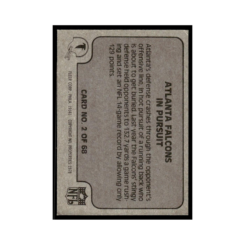 1978 Fleer Team Action Atlanta Falcons In Pursuit #2