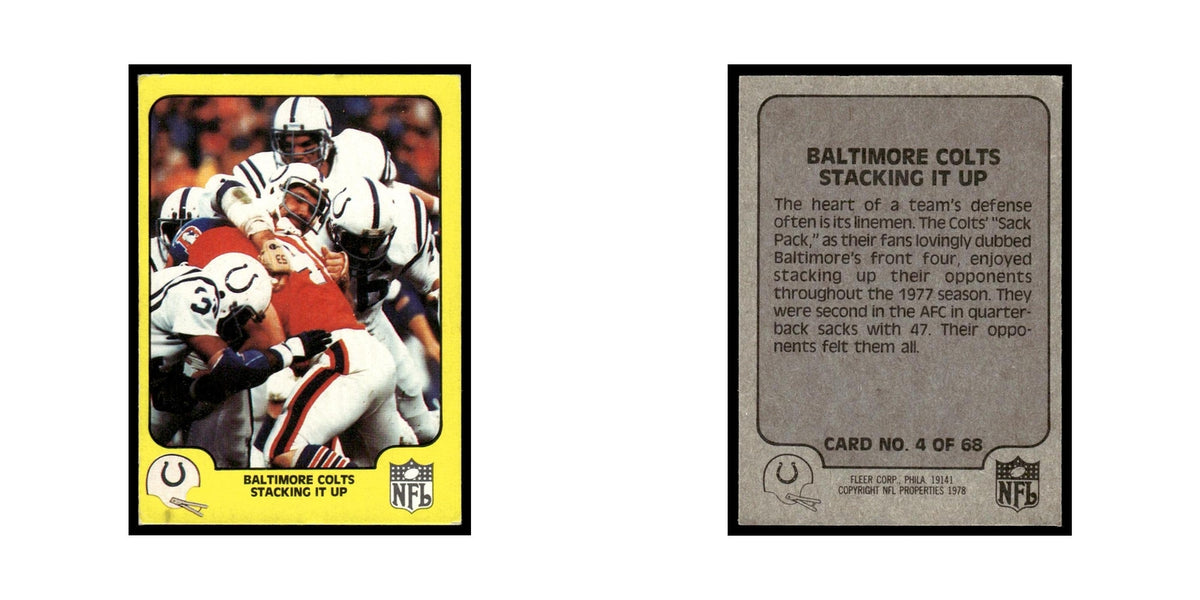 1978 Fleer Team Action Baltimore Colts Stacking It Up #4