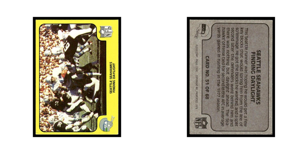 1978 Fleer Team Action Seattle Seahawks Finding Daylight #51