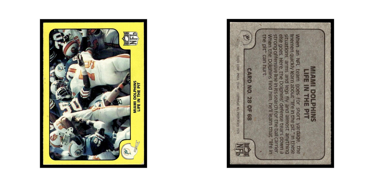 1978 Fleer Team Action Miami Dolphins Life In The Pit #28