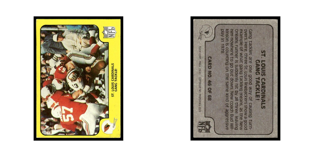 1978 Fleer Team Action St Louis Cardinals Gang Tackle #46