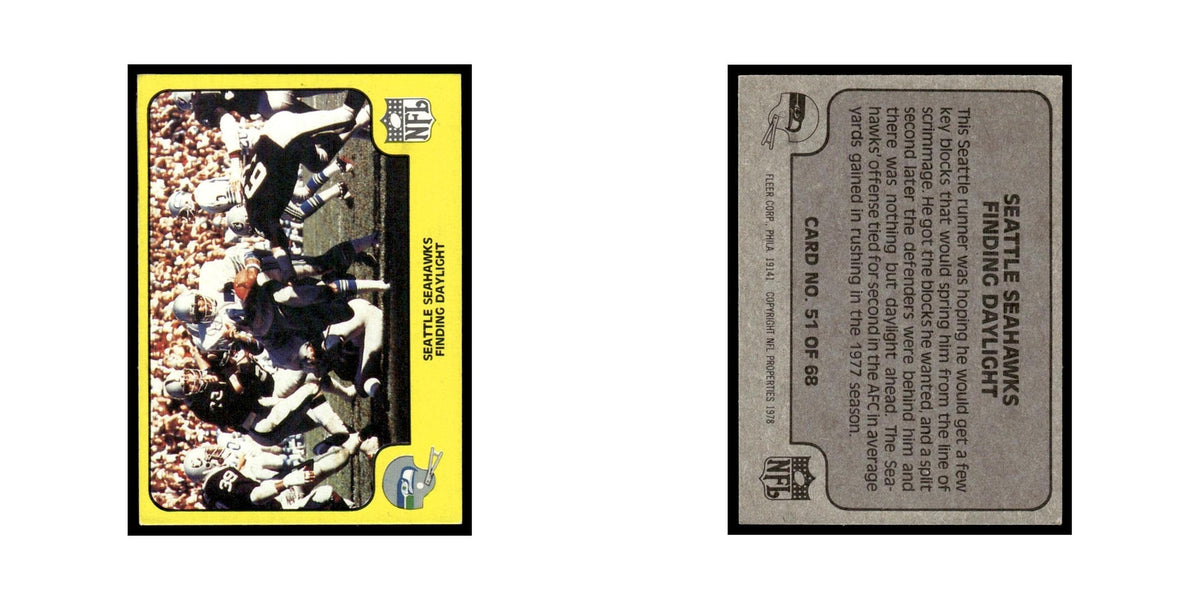 1978 Fleer Team Action Seattle Seahawks Finding Daylight #51