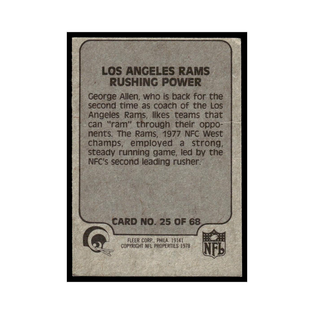 1978 Fleer Team Action Los Angeles Rams Rushing Power #25