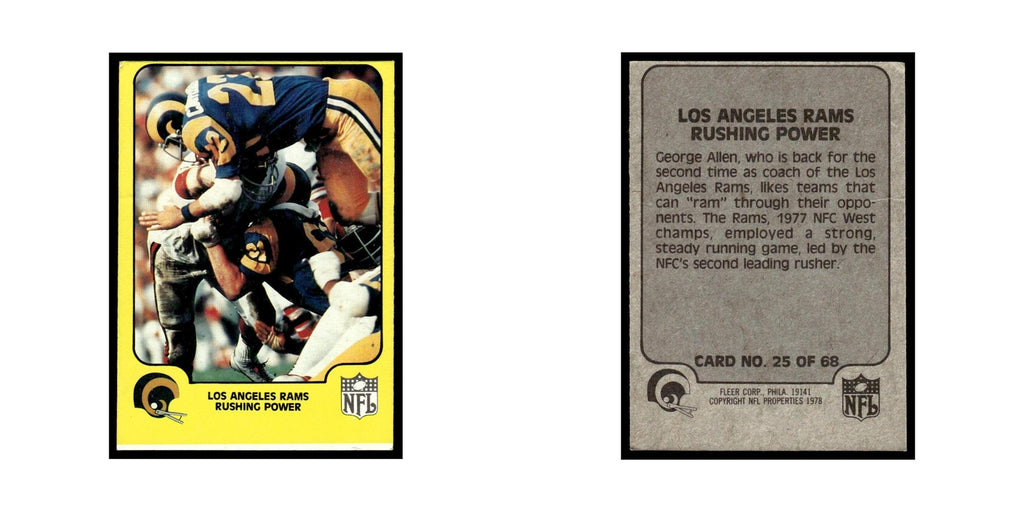 1978 Fleer Team Action Los Angeles Rams Rushing Power #25