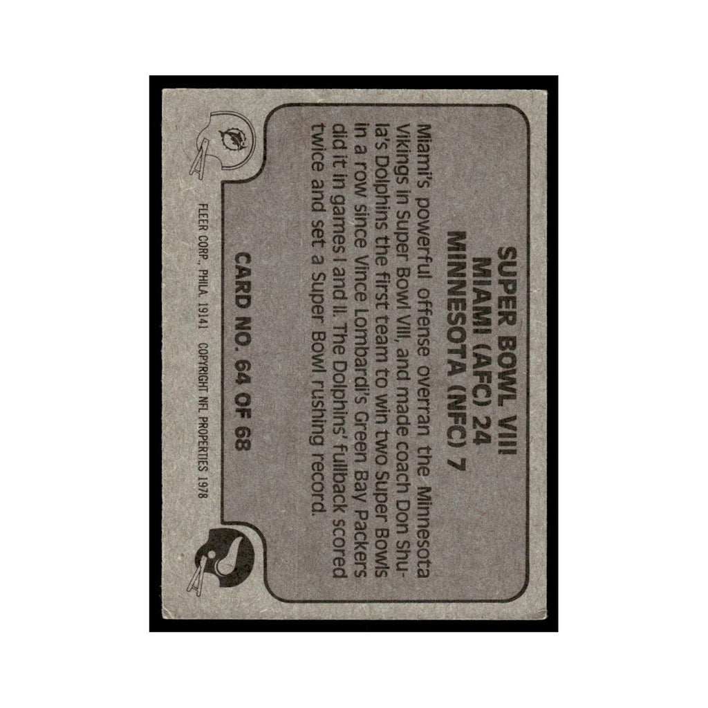 1978 Fleer Team Action Super Bowl VIII #64