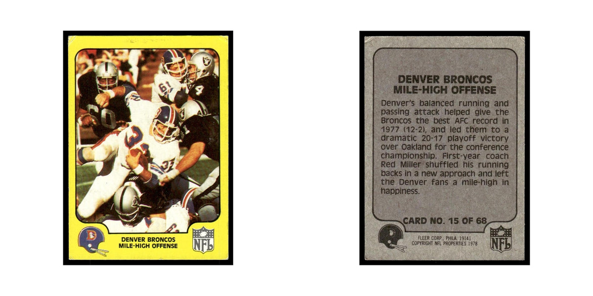 1978 Fleer Team Action Denver Broncos Mile High Offense #15