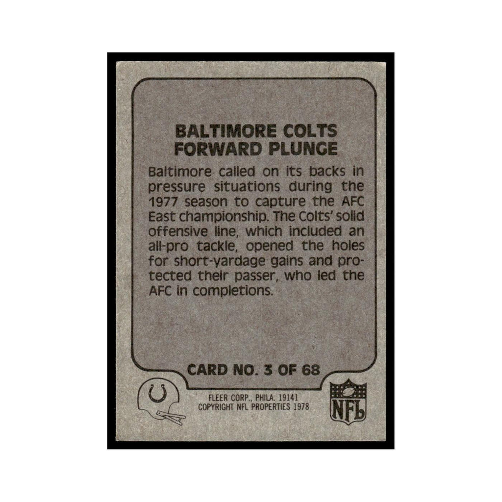 1978 Fleer Team Action Baltimore Colts Forward Plunge #3