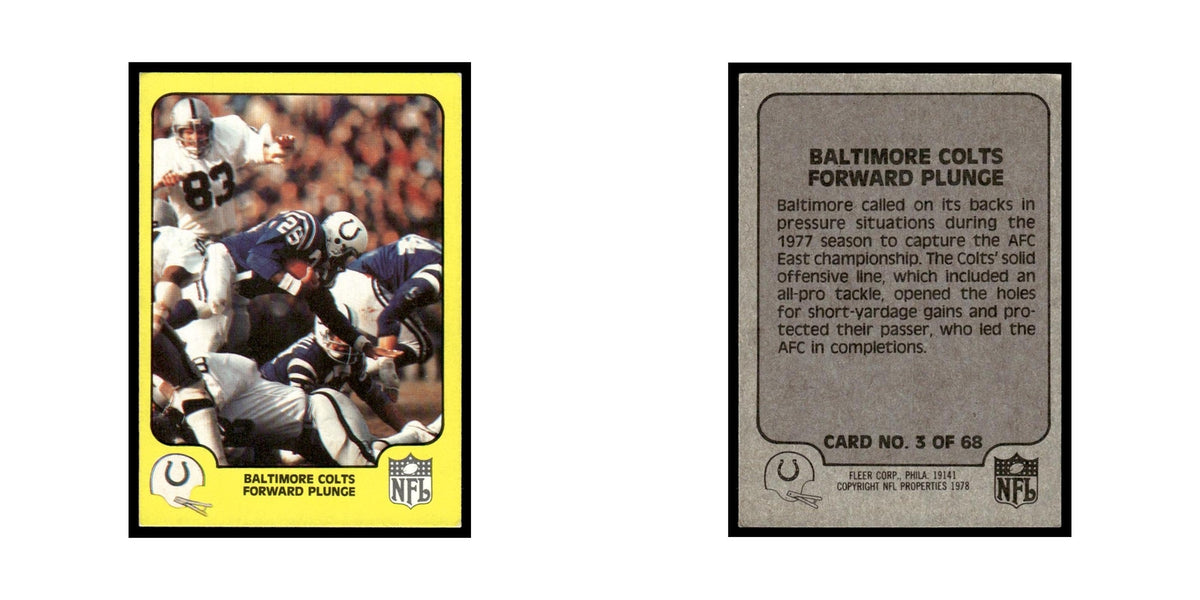 1978 Fleer Team Action Baltimore Colts Forward Plunge #3
