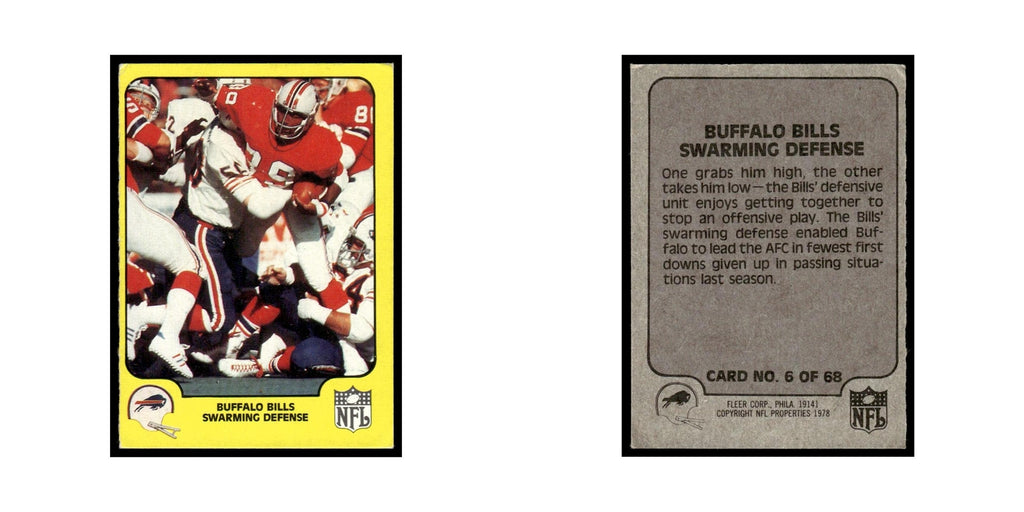 1978 Fleer Team Action Buffalo Bills Swarming Defense #6