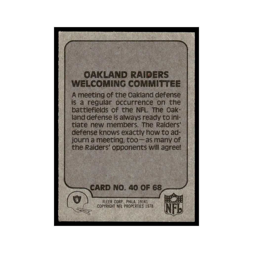 1978 Fleer Team Action Oakland Raiders Welcoming Committee #40