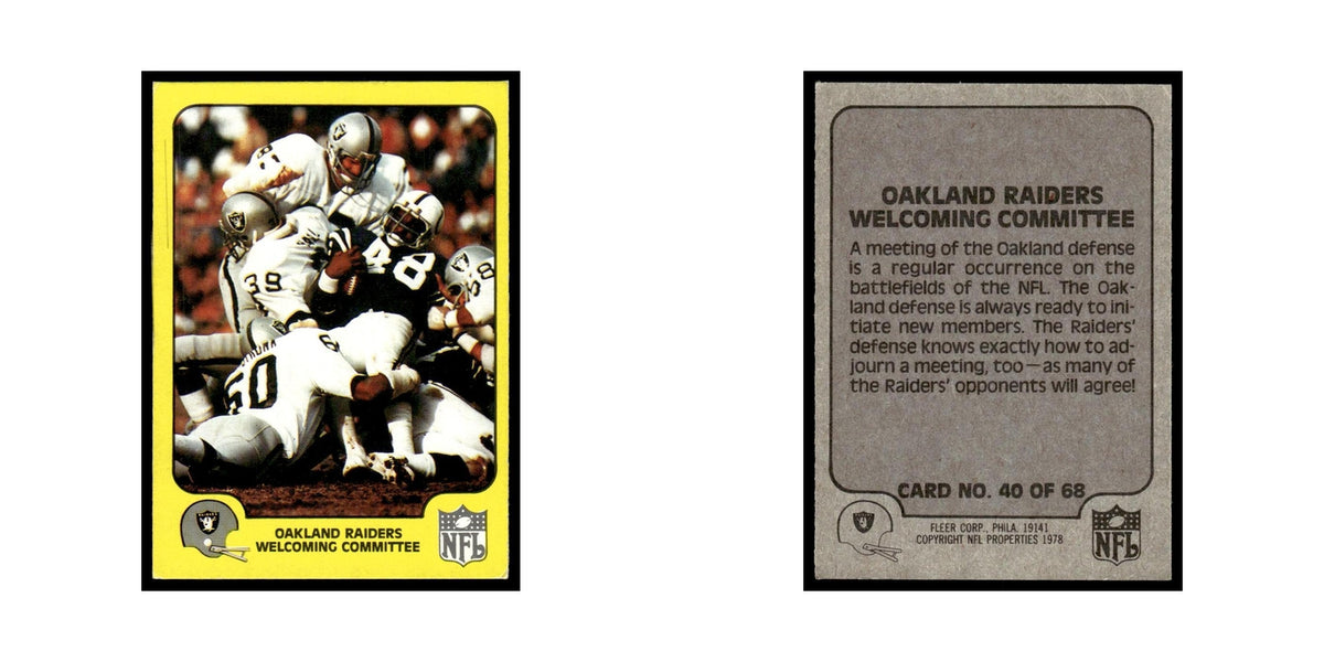 1978 Fleer Team Action Oakland Raiders Welcoming Committee #40