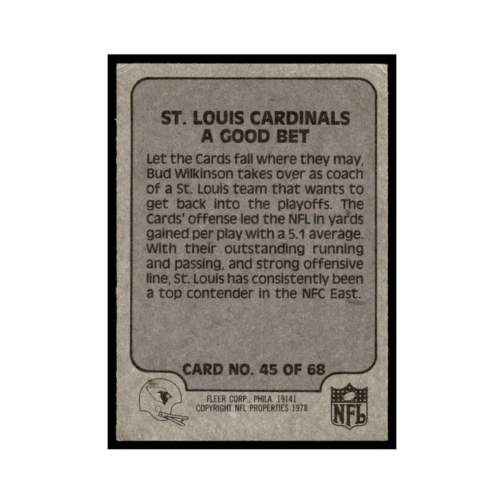 1978 Fleer Team Action St Louis Cardinals A Good Bet #45