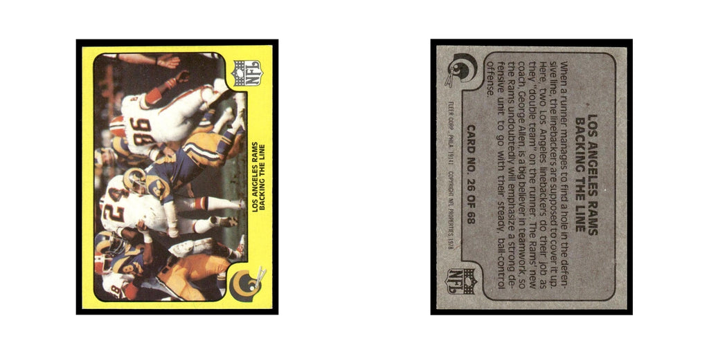 1978 Fleer Team Action Los Angeles Rams Backing The Line #26