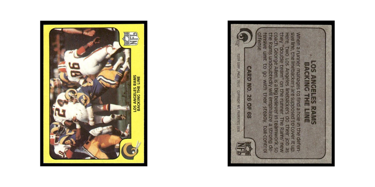 1978 Fleer Team Action Los Angeles Rams Backing The Line #26