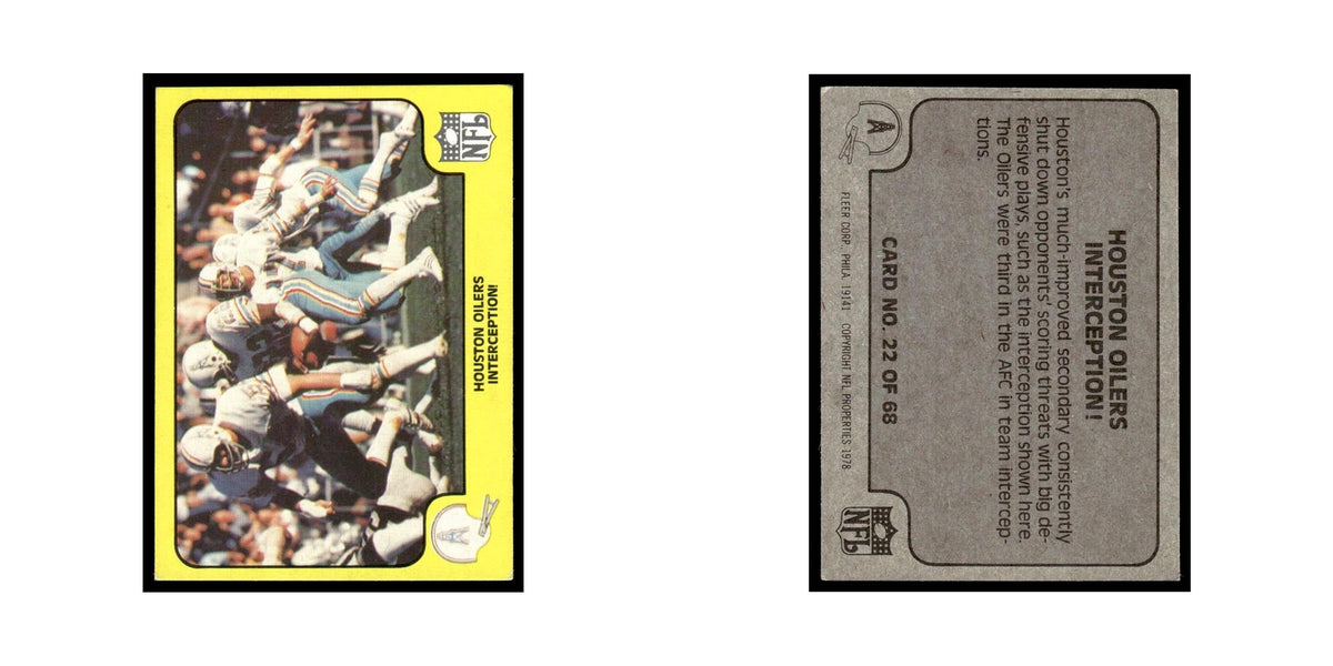 1978 Fleer Team Action Houston Oilers Interception #22