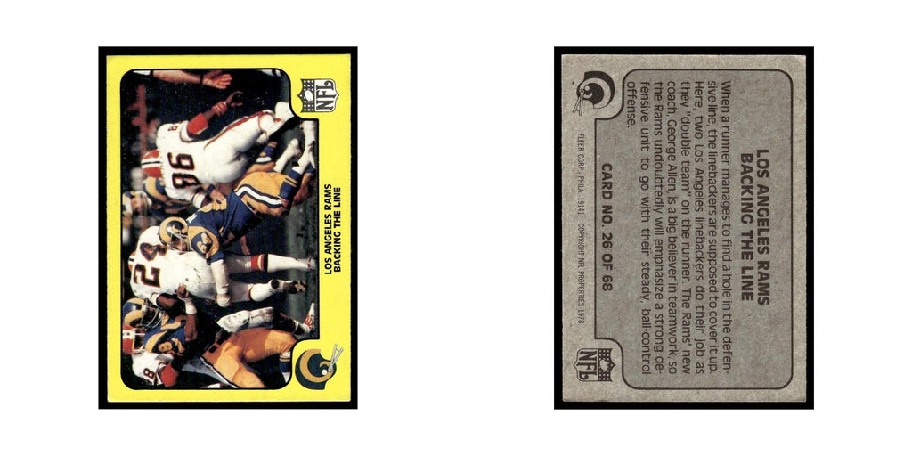 1978 Fleer Team Action Los Angeles Rams Backing The Line #26