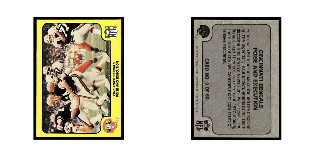 1978 Fleer Team Action Cincinnati Bengals Poise and Execution #9