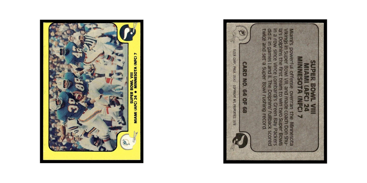 1978 Fleer Team Action Super Bowl VIII #64